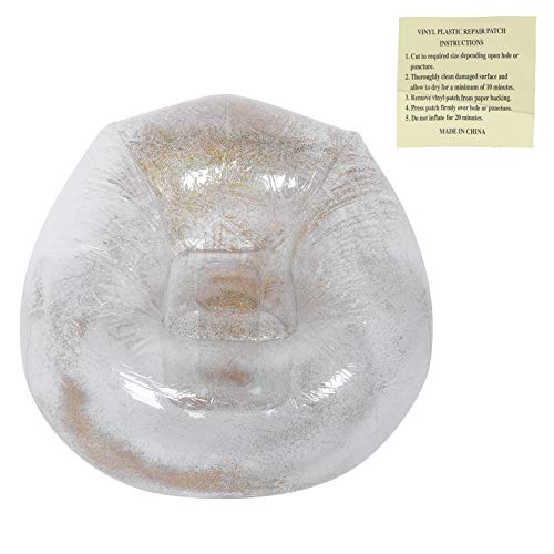 DANAIXZ Erwachsene transparente Faltbare aufblasbare Sofa -Stuhl mit Pailletten tragbare bequem (Gold) von DANAIXZ