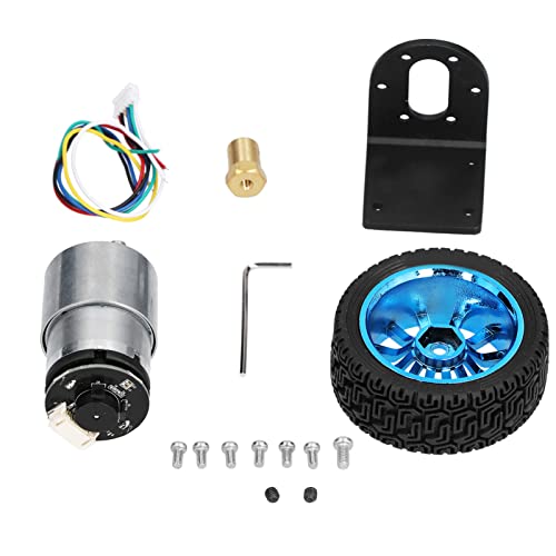 DANAIXZ JGB37 520 -Encoder -Motorset, DC12 -Zahnradmotoren mit Halterungsrad, 6 mm Wellendurchmesser, CW/CCW geeignet für Balance Car Car Projects geeignet (333RPM) von DANAIXZ