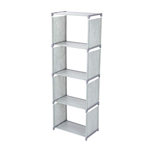 DANAIXZ Multi -Layer -Stehbuchregal Bücherregal Lagerregal Home Organizer für Wohnzimmer Schlafzimmer Moderne einfache Design Verstellbarer Kapazität Robum Strecke haltbarer verzin (Grau) von DANAIXZ