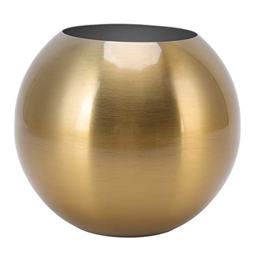 DANAIXZ Runde Vase Nordic Style Moderner Edelstahl kleines Blumenvase -Ornament für Wohnzimmer Büro Tisch ation Home Kitchen Schreibtisch Fensterbank (Altes Gold) von DANAIXZ