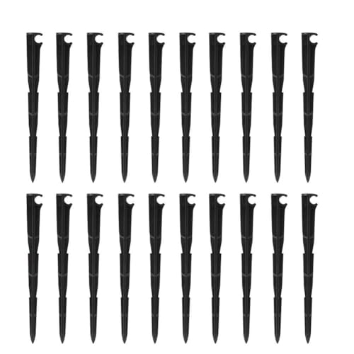 DANAIXZ Schlauchhalterung Erdung Stakes Schwarz PP Plastikschlauch fester Stammhalter Unterstützung für Gartenrasenbewässerungssystemen 20pcs 15,5 x 3 cm 14,5 x 2,5 cm 14x1,5 cm (14 * 1,5 cm) von DANAIXZ
