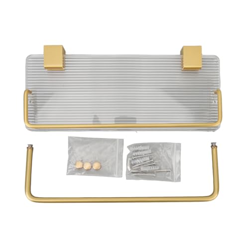 DANAIXZ Schwimmendes Regal mit Handtuchbar Wandmontage Badezimmer Handtuchhalter Halter Acryl Aluminium Raumsparende Regal für Wohnzimmer Küchen Schlafzimmer (30Q) von DANAIXZ