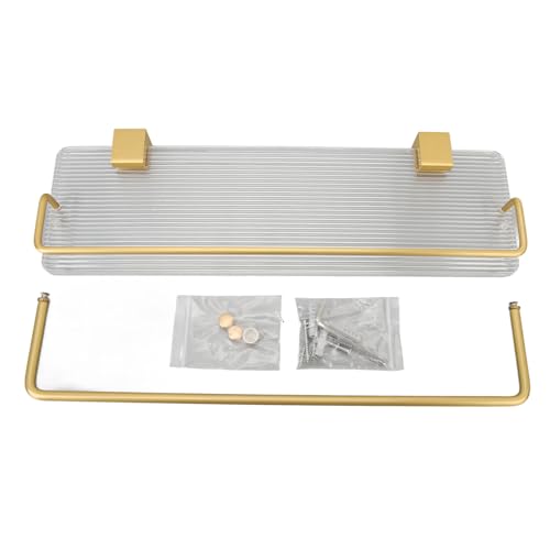 DANAIXZ Schwimmendes Regal mit Handtuchbar Wandmontage Badezimmer Handtuchhalter Halter Acryl Aluminium Raumsparende Regal für Wohnzimmer Küchen Schlafzimmer (40Q) von DANAIXZ