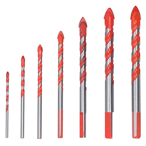 DANAIXZ Wolfram -Carbid -Bohrer Bit Set 15 Stück Hochgeschwindigkeit Multi Zweck Mauerwerksbits für Fliesenbetonglas Ziegelstein Holz Plastik Kunststoff professionelles Grade Bohrw (7pcs) von DANAIXZ