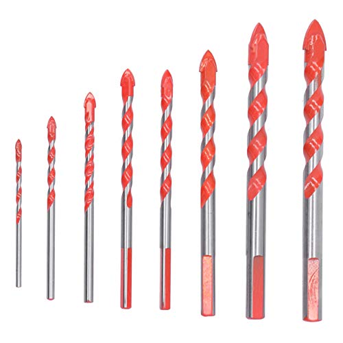 DANAIXZ Wolfram -Carbid -Bohrer Bit Set 15 Stück Hochgeschwindigkeit Multi Zweck Mauerwerksbits für Fliesenbetonglas Ziegelstein Holz Plastik Kunststoff professionelles Grade Bohrw (8pcs) von DANAIXZ