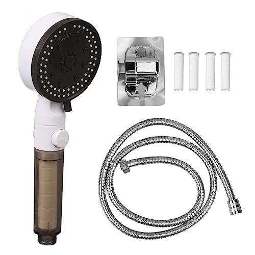 Druck des Duschkopfkopfes Hochdruckfilter 10 einstellbare Modi mit selbstreinigender Silikondüsen Ergonomisches Design für Badezimmer Dusche Abs Material Schwarz oder Silber 1,5 m (Silber) von DANAIXZ