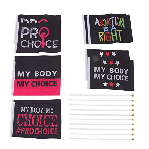 Frauen Rechte Garten Flagge Feminist Abtreibungsgesetz Banner Mein Körper meine im Freien Hof Dekoration Polyester Material 10pcs 21x14cm (A) von DANAIXZ