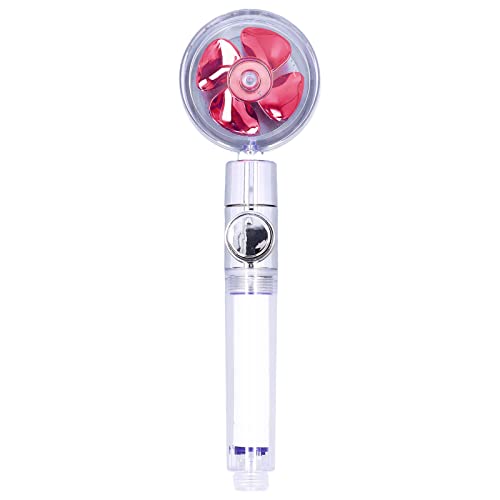 G1/2 Hochdrucklüfter Duschkopf mit Pause Schalter 360 Grad Rotation Handheld Filter abnehmbarer Duschsprühgerät (Rote Lüfterdusche) von DANAIXZ