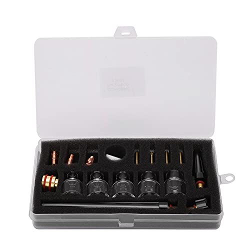 Professionelles Schweißbrennerzubehör Kit Premium Glass Cup Düse Messing Verbrauchsmaterial für WP9 WP20 Argon Schweißer Ersatzteile 5 Glasdüsen 3 Gunschwänze 4 Wolframklemmen Professionelles Schweißbrennerzubehör Kit Premium Glass Cup Düse Messing Verbrauchsmaterial für WP9 WP20 Argon Schweißer Ersatzteile 5 Glasdüsen 3 Gunschwänze 4 Wolframklemmen von DANAIXZ