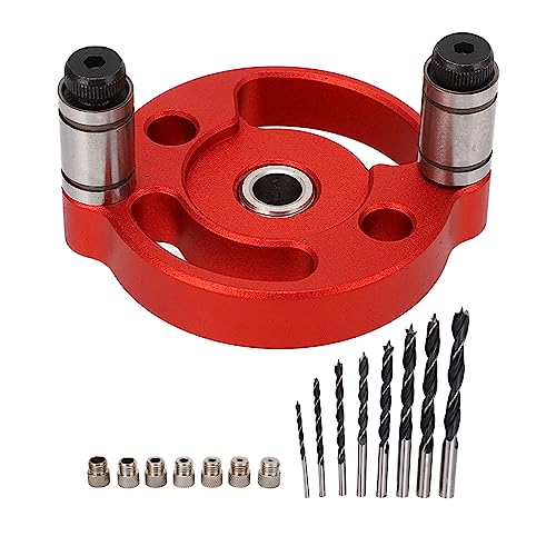 Rundloch Punch Locator Set Self Adaptive Centering Holzbearbeitungsführer Puncher mit Bohrbuchsen (Rot) von DANAIXZ
