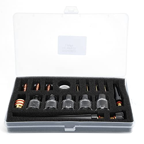Schweißbrennerzubehör Kit Professionelle Glas Tasse Düse Wolfram -Klemmführung Stück Set Hochtemperaturfestes Messingmaterial Geeignet für WP9 WP20 Argon Schweißpistole Schweißbrennerzubehör Kit Professionelle Glas Tasse Düse Wolfram -Klemmführung Stück Set Hochtemperaturfestes Messingmaterial Geeignet für WP9 WP20 Argon Schweißpistole von DANAIXZ