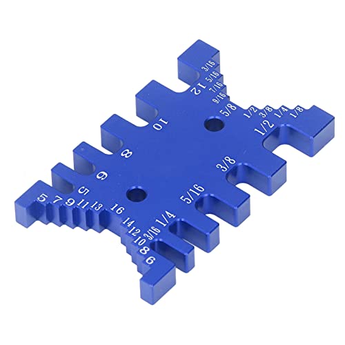 TaVetail Jig Tenon -Bremssattel Aluminium Metric Imperial Scale Card Messholzwerkzeug messen (Blau) von DANAIXZ