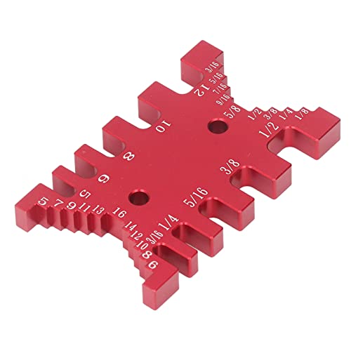 TaVetail Jig Tenon -Bremssattel Aluminium Metric Imperial Scale Card Messholzwerkzeug messen (Rot) von DANAIXZ