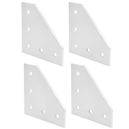 Verbindungsplatte außerhalb von 5 Loch Aluminium Anschlussverstärkung rechtwinklige Hochleistungs -Verbindungsplatte für Konstruktion 3D -Drucker CNC Router Roboterprojekt Silber (3030L Modell) von DANAIXZ