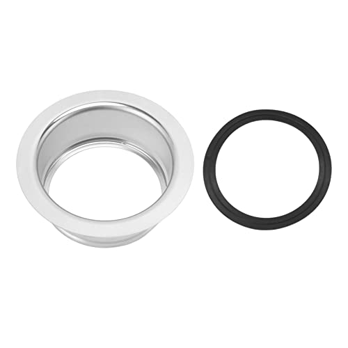 Verlängerter Spüle Flansch Edelstahl 114 mm Müllentsorgungswaschbecken Flansch Ersatz Langlebiger Proof Einfach Installation für Küchenspüle Abfallentsorgungs Silber von DANAIXZ