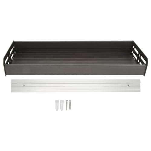 Wandmontage Rack Organizer Proof abnehmbare Duschregale Lagerregale für Küchenbadezimmer Schlafzimmer Aluminium 40x13 cm (Grau) von DANAIXZ