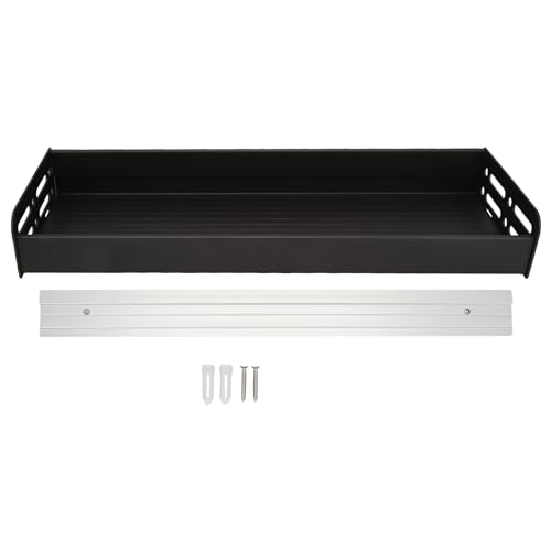 Wandmontage Rack Organizer Proof abnehmbare Duschregale Lagerregale für Küchenbadezimmer Schlafzimmer Aluminium 40x13 cm (Schwarz) von DANAIXZ