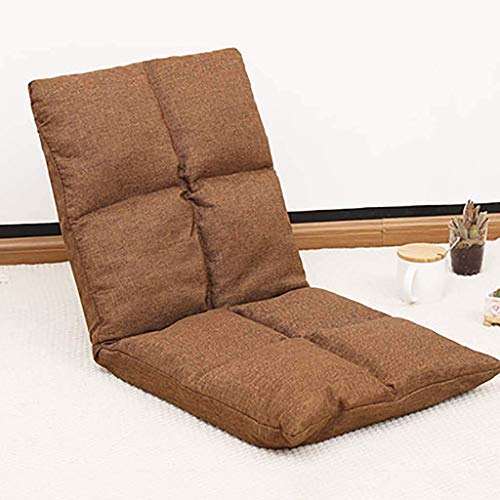 DANBOOL Atmungsaktiver Klappsessel aus Baumwollleinen, multifunktionales Lazy-Couch-Sofa, Tatami-Stuhl mit Sitzkissen für den Balkon, Verstellbarer Bodenstuhl für den Innenbereich A 110 x 50 x 11 cm von DANBOOL