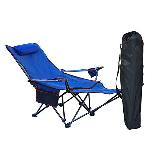 DANBOOL Camping-Klappstuhl, tragbar, Faltbarer Stuhl für Picknick, Wandern, klappbarer Camping-Stuhl im Freien mit Abnehmbarer Fußstütze, Blau von DANBOOL
