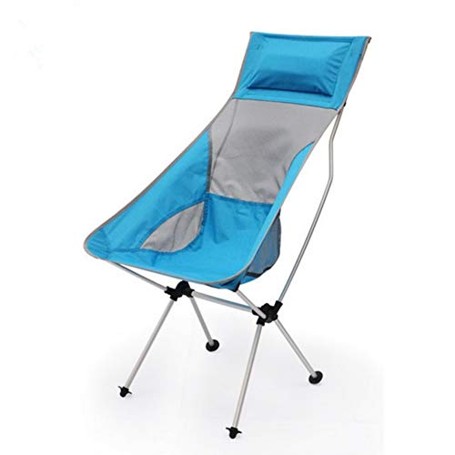 DANBOOL Klappstuhl mit hoher Rückenlehne für den Außenbereich, kompakter Faltbarer Moonchair zum Picknick-Angeln, ultraleichter klappbarer Campingstuhl, tragbar, Blau von DANBOOL