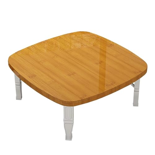 DANBOOL Quadratischer Tatami-Tisch, klappbarer niedriger Couchtisch/Studientisch/Esstisch/Kleiner Schreibtisch, für Tatami, Erkerfenster, B, 70 x 70 x 35 cm von DANBOOL
