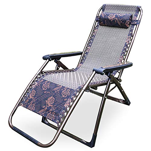 DANBOOL Robuster Strandstuhl für den Rasen im Innenbereich, tragbarer, Faltbarer Liegestuhl ohne Schwerkraft mit Getränkehalterkissen, klappbarer Lounge-Sessel für die Terrasse J von DANBOOL