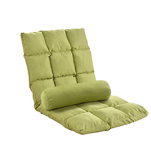 DANBOOL Verstellbarer Bodenstuhl, zusammenklappbares Bodensofa mit Rückenstütze, Lounge-Stuhl für Erwachsene, Video-Gaming, fauler Sofa-Stuhl, Meditationskissen, Grün, 106 x 13 x 52 cm von DANBOOL