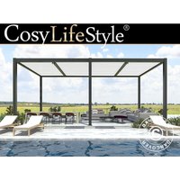 Bioklimatische Pergola pavillon San Pablo, 4x5,8m, Schwarz/Weiß - Schwarz/Weiß von DANCOVER