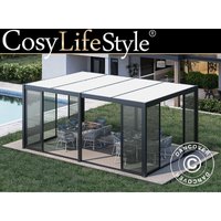 Bioklimatischer Pergola-Pavillon San Pablo Alu+ mit Schiebetüren, von DANCOVER