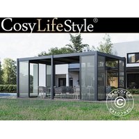 Bioklimatischer Pergola-Pavillon San Pablo Alu+ mit Schiebetüren, von DANCOVER