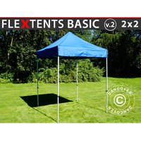 Dancover - Faltzelt Faltpavillon Wasserdicht FleXtents Basic v.2, 2x2m Blau von DANCOVER