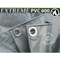 Plane Abdeckplane 5x7m, pvc 600g/m², Grau, Flammenhemmend von DANCOVER