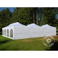 Faltzelt Faltpavillon Wasserdicht FleXtents® Steel 12x8m Weiß, inkl. 8 Seitenwände - Weiß von DANCOVER