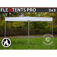 Faltzelt Faltpavillon Wasserdicht FleXtents® pro Exhibition 3x3m weiß, flammfest - Weiß von DANCOVER