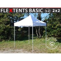 Faltzelt Faltpavillon Wasserdicht FleXtents Basic v.2, 2x2m Weiß - Weiß von DANCOVER