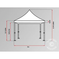 Faltzelt Faltpavillon Wasserdicht FleXtents PRO 3x3m Gestreift - Weiß / Rot von DANCOVER
