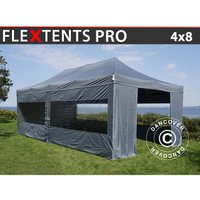 Faltzelt Faltpavillon Wasserdicht FleXtents pro 4x8m Grau, mit 6 Faltzelt Faltpavillon Wasserdicht FleXtents pro 4x8m Grau, mit 6 von DANCOVER