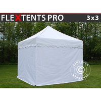 Faltzelt Faltpavillon Wasserdicht FleXtents pro 'Wave' 3x3m Weiß, Faltzelt Faltpavillon Wasserdicht FleXtents pro 'Wave' 3x3m Weiß, von DANCOVER