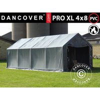 Lagerzelt Zeltgarage pro Lagehalle 4x8x2,5x3,6m, pvc, Grau von DANCOVER