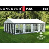 Partyzelt Pavillon Festzelt Dancover plus 4x8m pe, Grau/Weiß - Weiß / Grau von DANCOVER