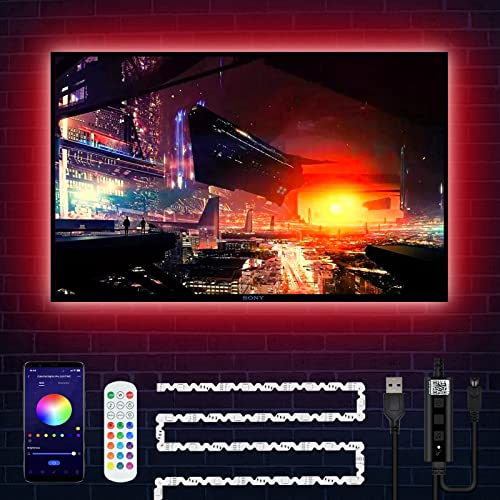 DANCRA LED Strip 3m, RGB LED Streifen, TV Hintergrundbeleuchtung für 40 bis 50 Zoll Monitor 27 Zoll, USB TV Beleuchtungs Upgrade, App Steuerung, Musik Sync, Dekoration für Fernseher, PC Bildschirm von DANCRA
