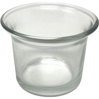1x Teelichtglas Teelichthalter Glas Teelichtglas Klar geschwungen 4,5 cm hoch Kerzenhalter von DANDIBO