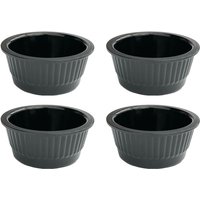 4x Saucenschälchen Set Snackschalen Schwarz Dipschale Rund Melamin Schälchen 751 von DANDIBO