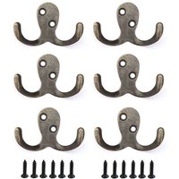 6x Wandhaken Kleiderhaken 4,2 cm aus Metall Messing Haken Garderobenhaken - Dandibo von DANDIBO