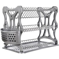 Dandibo - Abtropfgestell Geschirr 3 Etagen Abtropfständer 72434 Abtropfkorb Abtropfgitter Abtropfschale Tellertrockner mit Untersetzer und Besteckkorb von DANDIBO
