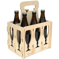 Dandibo - Bierträger aus Holz 6 Flaschen Flaschenträger 96141 Flaschenkorb Männerhandtasche Bier von DANDIBO