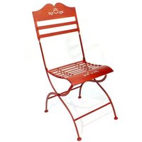 Bistrostuhl Metall Rot 18621 Klappstuhl Gartenstuhl Klappbar Metallstuhl Stuhl Vintage - Dandibo von DANDIBO