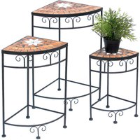 Blumenhocker Merano Mosaik 3er Set 12013 Blumenständer 42, 52 und 62 cm Eckregal von DANDIBO