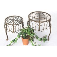 Dandibo - Blumenhocker Metall Braun Rund 2er Set Blumenständer 140129 Beistelltisch Pflanzenständer Klein Dandibo - Blumenhocker Metall Braun Rund 2er Set Blumenständer 140129 Beistelltisch Pflanzenständer Klein von DANDIBO