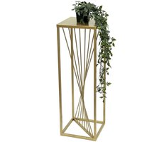 Blumenhocker Metall Gold Eckig 70 cm Blumenständer Beistelltisch 96565 Blumensäule Design Modern Pflanzenständer Pflanzenhocker - Dandibo von DANDIBO